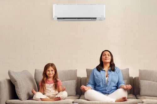 Mother and child in Gold Coast home enjoying Air Conditioning from Alira X Daikin unit.