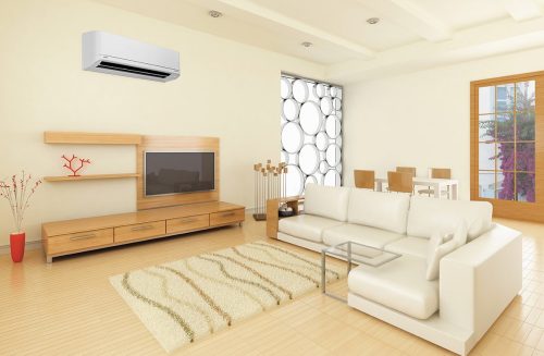 Image of Toshiba Split System Air Conditioner in a bright modern livingroom